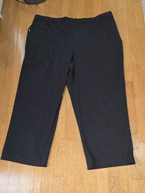 ALFRED DUNNER BRAND WOMEN'S PLUS SIZE BLACK SLIP-ON PANTS SIZE 24W